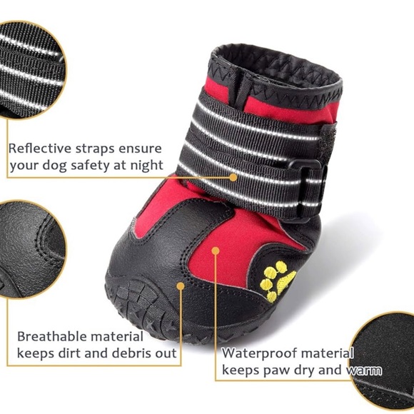 NWT Dog Shoes Waterproof Anti-Slip Rain Boots Reflective Size 5 - Picture 1 of 11